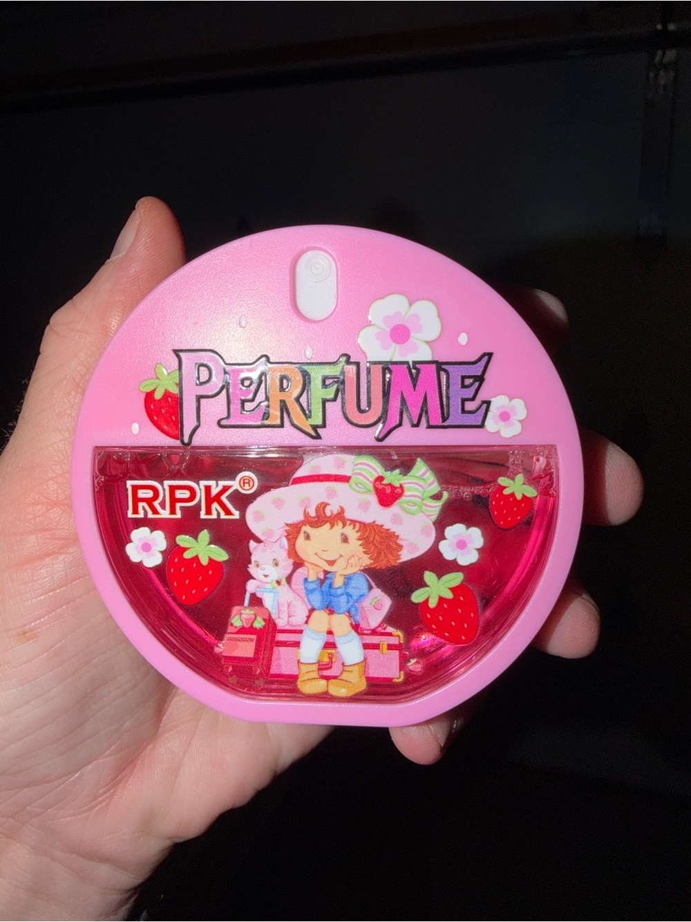 Pink Strawberry shortcake Perfume Bottle - 'PERFUME' Graphic
